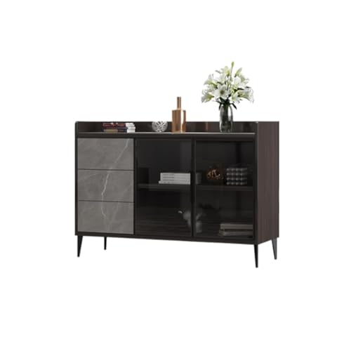 Anrichte Mit Holz-Buffet-Schrank, Restaurant-Sideboard, Kaffee-Barschrank mit Lagerfunktion, Barmöbel Buffetschrank(M:120 * 40 * 95cm) von KOHUS