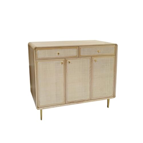 Anrichte Mit Retro Anrichte aus Massivholz Heimeingang Schuhschrank Buffet Schrank mit Metallfüßen Geeignet für Cafés und Restaurants Buffet Schrank(B) von KOHUS