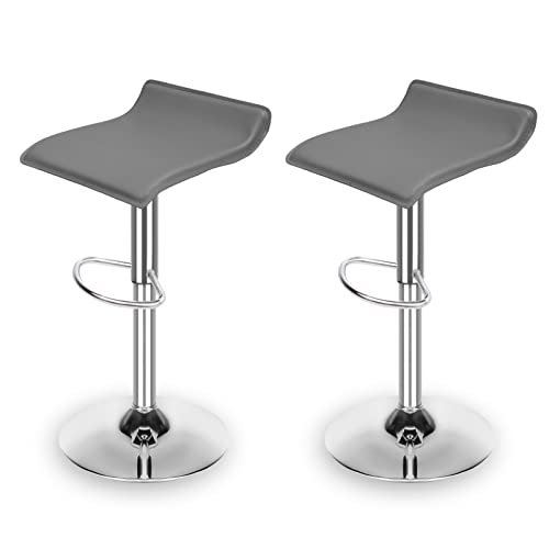Barhocker 2-teilige moderne Esszimmerstuhl weich PU Leder Arbeitsplatte Hocker Verstellbarer Lift Drehhocker für Küchenbar Theke Barhocker Für Barhocker Für Bar(Gray) von KOHUS