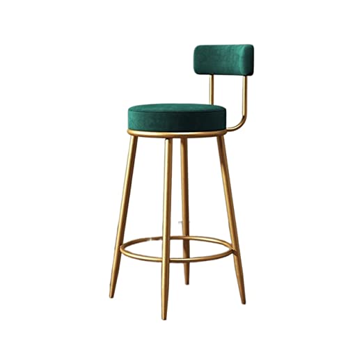 Barhocker Nordic Bar Stuhl Luxus Home Bar Hocker Metallbeine mit Samtkissen Hochstuhl Rückenlehne Bar Hocker Büro Kaffee Stuhl Barhocker Für Bar(F) von KOHUS