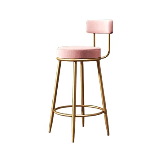 Barhocker Nordic Bar Stuhl Luxus Home Bar Hocker Metallbeine mit samt kissen Hochstuhl Rückenlehne Bar Hocker Büro Kaffee Stuhl Barhocker Für Bar(B) von KOHUS
