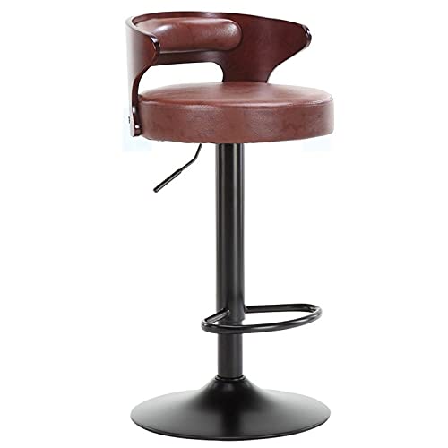 KOHUS Barhocker, höhenverstellbar, aus Leder, Küche, Wohnzimmer, Theke, Barhocker, Kassierer, Bürostuhl, Zuhause, Barhocker für Bar (D) von KOHUS