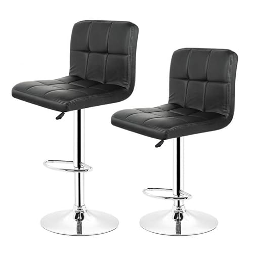 KOHUS Barhocker 2 PCS/Set Barhocker Wohnzimmer Küche Bürostuhl Schwarz Sechs gepolsterte Barhocker verstellbar von Bar Hochstuhl Barhocker (Schwarz) von KOHUS