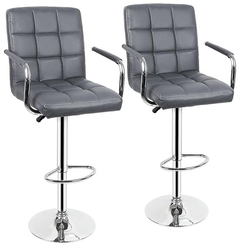 KOHUS Barhocker 2 Teile/Set Nordische Barhocker Hohe Barhocker Bürostuhl Drehbarer Barhocker Küche Barhocker Barhocker (Grau) von KOHUS
