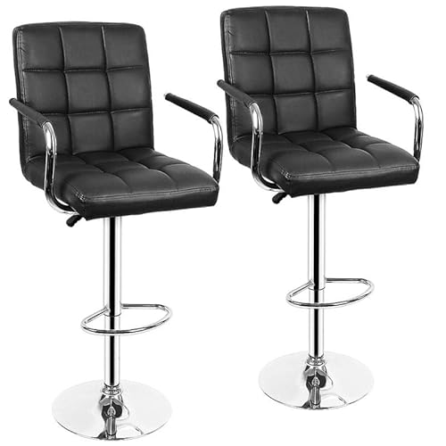 KOHUS Barhocker 2 Teile/Set Nordische Barhocker Hohe Barhocker Bürostuhl Drehbarer Barhocker Küche Barhocker Barhocker (Schwarz) von KOHUS