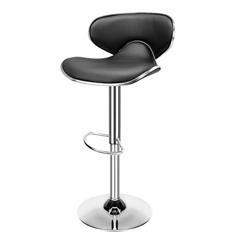 KOHUS Barhocker Barhocker Drehbar Höhenverstellbar Modern PU Komfort gepolstert aus Leder Mid Back und Chrome Base Bar Hocker Home Office Stuhl Barhocker (A) von KOHUS