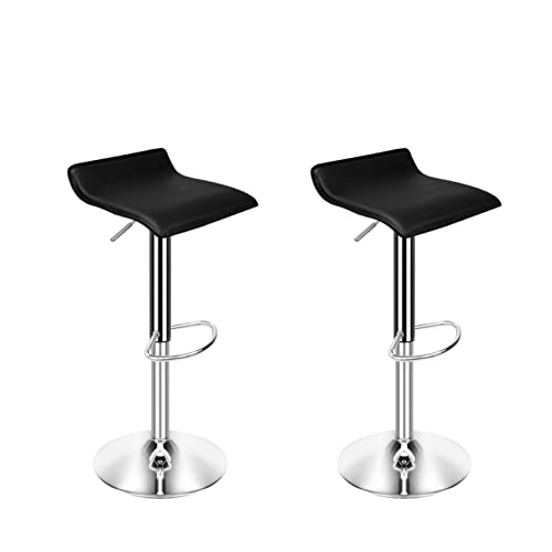 KOHUS Barhocker Moderner 2-teiliger Esszimmerstuhl aus weichem Pu Leder Hocker Aufzug verstellbar für Büro Küchenbar Theke Barhocker (Schwarz) von KOHUS