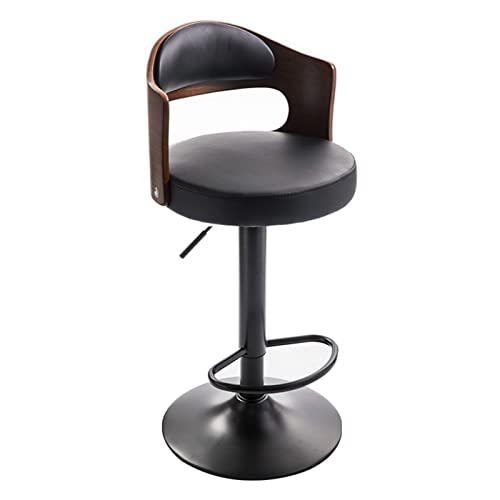 KOHUS Barhocker vorne aus Holz aus Holz und schwarze Oberfläche für das Hebe-Finish, höhenverstellbar, Retro-Barhocker, drehbarer Barhocker, Bürostuhl, Barhocker von KOHUS