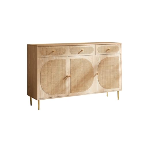 KOHUS Chinesisches Sideboard aus Massivholz, Aufbewahrungsmöbel für Küche, Buffet, mit Aufbewahrung, Schwarz und Massivholz, Buffet-Möbel (B) von KOHUS