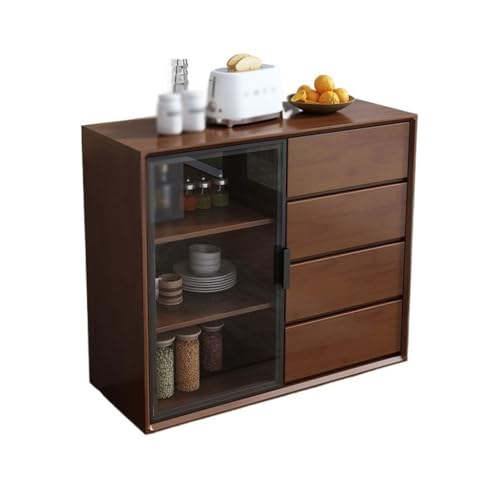 KOHUS Sideboard mit Anrichte aus Massivholz, einfach und modern, Tee-Möbel für die Wand, Wohnzimmer, Küchenaufbewahrung, Buffet-Schrank (B) von KOHUS