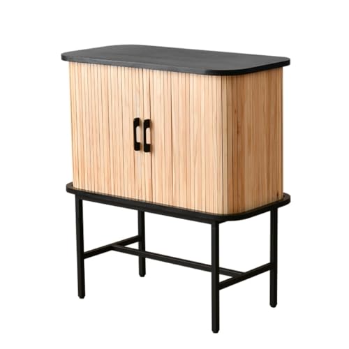KOHUS Sideboard mit Retro-Massivholz-Sideboard mit Tür, Wohnzimmerschrank, Küche, Buffet, Sideboard, geeignet für Restaurants und Cafés, Buffetschrank (S:80 x 40 x 90 cm) von KOHUS