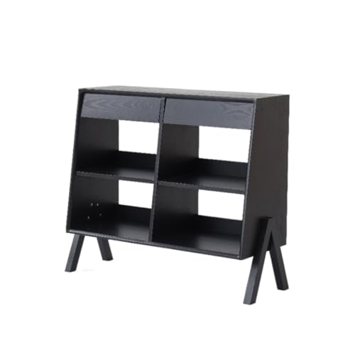 KOHUS Sideboard mit schwarzem Massivholz-Sideboard, einfacher Eingangs-Vitrine, Schlafzimmer-Bücherregal, geeignet für Restaurants, Häuser usw. Buffetschrank (S:80 x 40 x 90 cm) von KOHUS
