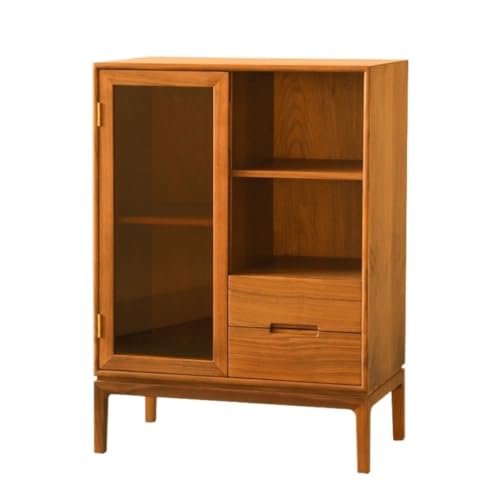 Kommode Mit Massivholz Aufbewahrungsschrank Moderne minimalistische Kommode Wohnzimmer Weinschrank mit Schublade Geeignet für Zuhause, Schlafzimmer, Flur Buffetschrank(B) von KOHUS