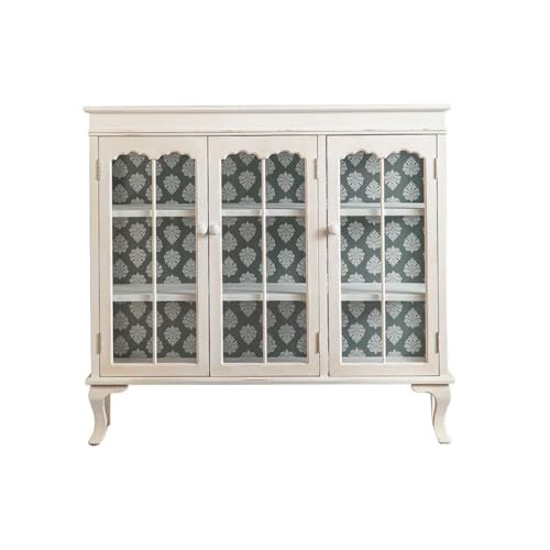 Kommode mit Haushalts Retro Gedruckt Eingangsschrank Kommode, Einfache Alte Glas Bett Und Frühstück Schrank Büffetschrank(M:110CMX40.5CMX101.5CM) von KOHUS