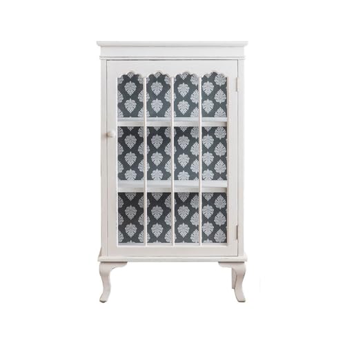 Kommode mit Haushalts Retro Gedruckt Eingangsschrank Kommode, Einfache Alte Glas Bett Und Frühstück Schrank Büffetschrank(S:66.5CMX40.5CMX114.5CM) von KOHUS