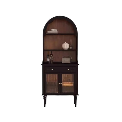 Kommode mit Holz Buffetschrank Küche Kommode schwarz Vitrine Hochschrank Schrank geeignet für Zuhause, Flur, Esszimmer Buffetschrank Kommode mit Holz Buffetschrank Küche Kommode schwarz Vitrine Hochschrank Schrank geeignet für Zuhause, Flur, Esszimmer Buffetschrank von KOHUS