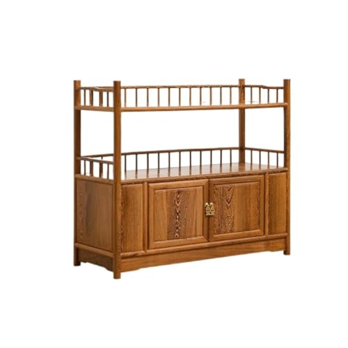 Kommode mit Massivholz Kommode Schrank mit Tür und Regal Küchenlebensmittelschrank Geeignet für Esszimmer, Wohnzimmer und mehr Büffetschrank(A) von KOHUS