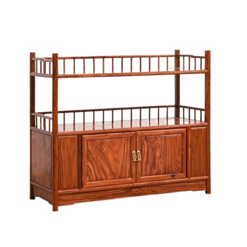 Kommode mit Massivholz Kommode Schrank mit Tür und Regal Küchenlebensmittelschrank Geeignet für Esszimmer, Wohnzimmer und mehr Büffetschrank(B) von KOHUS