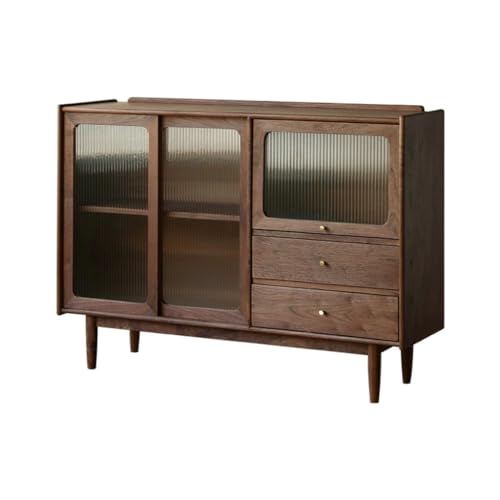 Kommode mit Massivholz Restaurant Geschirr Aufbewahrungsschrank moderner Buffetschrank Wohnzimmer dekorativer Schrank Geschirrschrank für Zuhause Büffetschrank(M:140 * 40 * 90cm) von KOHUS