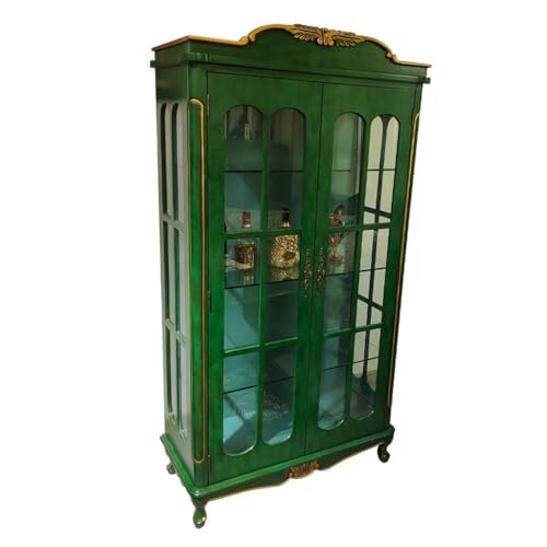 Kommode mit Regal Holz Retro Ländlichen Weinschrank Wohnzimmer Display Sideboard Glas Doppel Tür Licht Luxus Schrank Hoher Schrank Buffetschrank von KOHUS