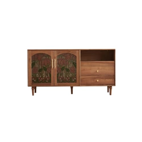 Kommode mit Schwarz Walnuss Retro Kommode Haushalt Multifunktionaler Schrank Bauernhaus Café Schrank Eingang Vitrine Buffetschrank Kommode mit Schwarz Walnuss Retro Kommode Haushalt Multifunktionaler Schrank Bauernhaus Café Schrank Eingang Vitrine Buffetschrank von KOHUS