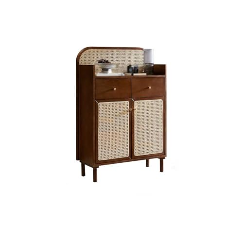 Kommode mit Wabi-sabi Stil Rattan Holz Esstisch Kommode Schrank Wohnzimmer Schrank Eingangsschrank Buffetschrank Kommode mit Wabi-sabi Stil Rattan Holz Esstisch Kommode Schrank Wohnzimmer Schrank Eingangsschrank Buffetschrank von KOHUS