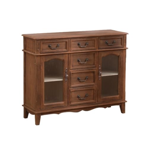 Kommode mit einfacher Massivholzkommode, Hauseingang, Vitrine, Wohnzimmer, dekorativer Schrank, geeignet für Restaurants, Küchen, etc. Büffetschrank(B) von KOHUS