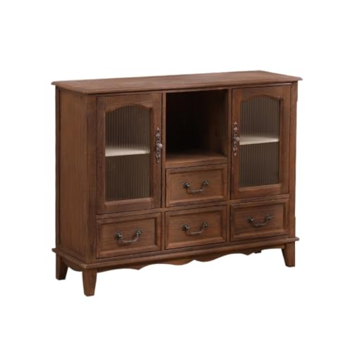 Kommode mit einfacher Massivholzkommode, Hauseingang, Vitrine, Wohnzimmer, dekorativer Schrank, geeignet für Restaurants, Küchen, etc. Büffetschrank(D) von KOHUS