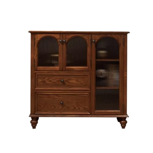 Kommode mit moderner Kommode aus Holz im chinesischen Stil Weinschrank Barvitrine mit Glastür Buffetschrank (B) von KOHUS