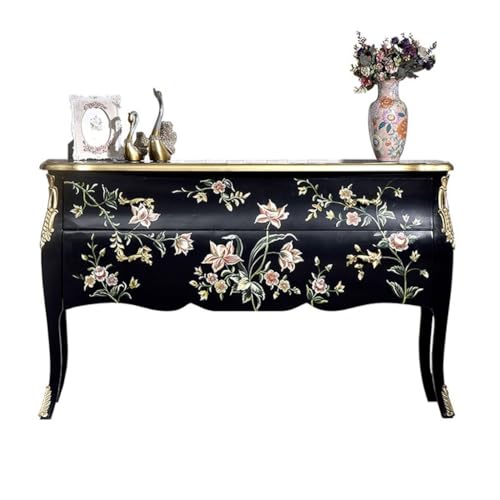 Sideboard mit Klassischer Foyer Eingangsschrank mit zwei Schubladen Bemalter Aufbewahrungsschrank Kommode Dekorschrank Schrank Schrank Schrank Buffetschrank von KOHUS