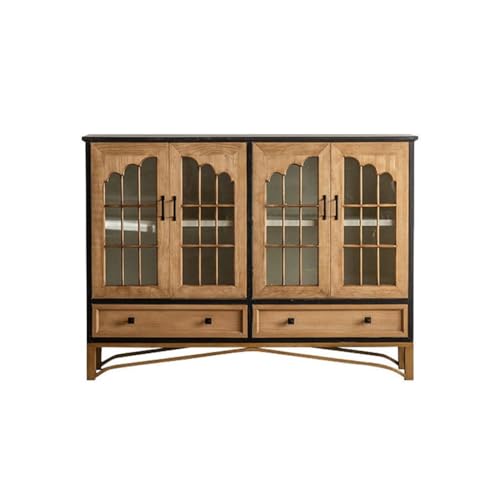 Sideboard mit Retro Eingangshalle Eingangsschrank Gebogene Arbeitszimmerschrank Hotelweinschrank Mehrschichtiger Lagerschrank Buffetschrank(B,S:150CMX40CMX110CM) von KOHUS