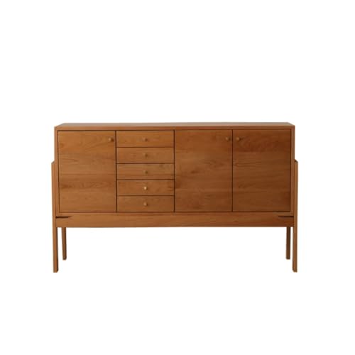 Sideboard mit schlichter moderner Kirschholzkommode, Aufbewahrungsschrank für Zuhause, Aufbewahrungsschrank für Küchenbuffet Buffetschrank(M:150 * 40 * 90cm) von KOHUS