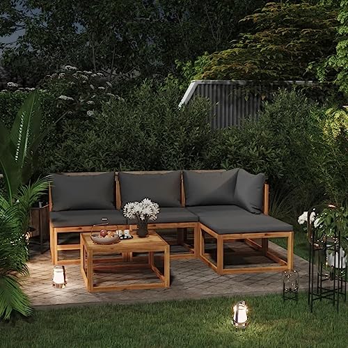 KOIECETA 5-TLG. Garten-Lounge-Set mit Auflagen Massivholz Akazie von KOIECETA