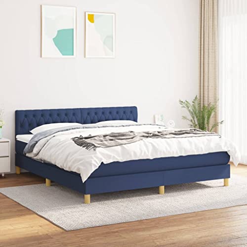 KOIECETA Boxspringbett mit Matratze Blau 180x200 cm Stoff KOIECETA Boxspringbett mit Matratze Blau 180x200 cm Stoff von KOIECETA