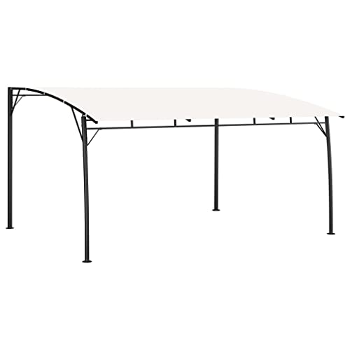 KOIECETA Garten Sonnenschutz Pavillon Gartenpavillon Überdachung Partyzelt Pergola Terrasse Terrassenpavillon Gartenzelt (4 x 3 x 2,55 m, Creme) von KOIECETA