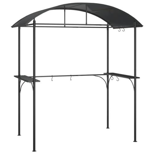 KOIECETA Grillpavillon Grillüberdachung mit Seitenregalen BBQ Pavillon Stahlrahmen Gartenpavillon Grillzelt Anthrazit 220x115x230cm Stahl KOIECETA Grillpavillon Grillüberdachung mit Seitenregalen BBQ Pavillon Stahlrahmen Gartenpavillon Grillzelt Anthrazit 220x115x230cm Stahl von KOIECETA