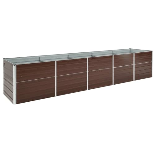 KOIECETA Hochbeet Pflanzkübel Blumenkasten Garten Pflanzkasten Terrassen Gemüsebeet Gartenbeet Pflanzbeet Verzinkter Stahl 400×80×77 cm Braun KOIECETA Hochbeet Pflanzkübel Blumenkasten Garten Pflanzkasten Terrassen Gemüsebeet Gartenbeet Pflanzbeet Verzinkter Stahl 400×80×77 cm Braun von KOIECETA