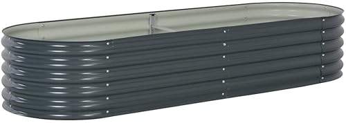KOIECETA Hochbeet Stahl Grau 240x80x44 cm Gemüsebeet Pflanzbeet Frühbeet Garten KOIECETA Hochbeet Stahl Grau 240x80x44 cm Gemüsebeet Pflanzbeet Frühbeet Garten von KOIECETA