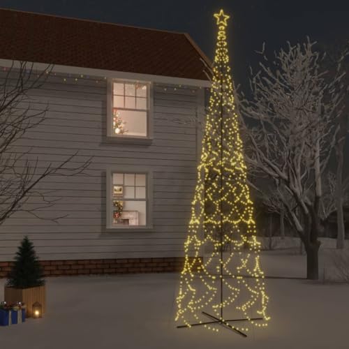 KOIECETA LED Weihnachtsbaum Kegelform Tannenbaum Lichterbaum Weihnachtsdeko Beleuchtung Stern Außen Beleuchtet Lichterkette Warmweiß 3000 LEDs 230x800 cm von KOIECETA