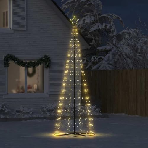 KOIECETA LED Weihnachtsbaum Kegelform mit Leucht-Stern Lichterbaum Baum Weihnachtsbaum Weihnachtsdeko Außen Leuchtbaum 200 LEDs Warmweiß 304 cm von KOIECETA