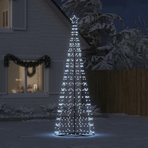 KOIECETA LED Weihnachtsbaum Kegelform mit Leucht-Stern Lichterbaum Baum Weihnachtsbaum Weihnachtsdeko Außen Leuchtbaum 550 LEDs Kaltweiß 304 cm von KOIECETA