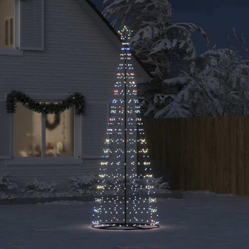 KOIECETA LED Weihnachtsbaum Kegelform mit Leucht-Stern Lichterbaum Baum Weihnachtsbaum Weihnachtsdeko Außen Leuchtbaum 550 LEDs Mehrfarbig 304 cm von KOIECETA