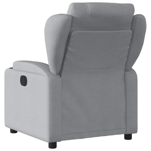 KOIECETA Massagesessel Relaxsessel Sessel mit Liegefunktion Fernsehsessel Verstellbare Rückenlehne Liegesessel Ruhesessel TV Sessel Polstersessel Hellgrau Stoff von KOIECETA