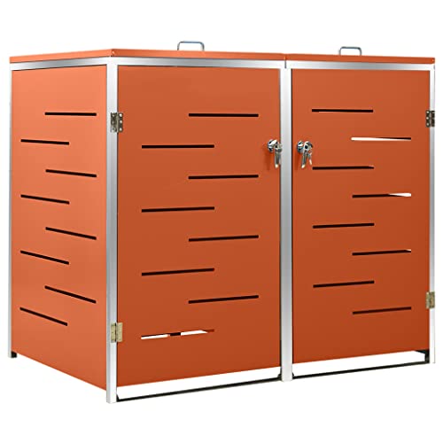 KOIECETA Mülltonnenbox für 2 Tonnen Abschließbar Rostfrei Müllbox Mülltonnenverkleidung Mülltonne Müllcontainer Gartenbox 138x77,5x115,5cm Edelstahl KOIECETA Mülltonnenbox für 2 Tonnen Abschließbar Rostfrei Müllbox Mülltonnenverkleidung Mülltonne Müllcontainer Gartenbox 138x77,5x115,5cm Edelstahl von KOIECETA