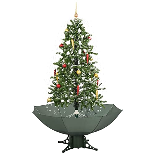 KOIECETA Schneiender Weihnachtsbaum mit Schirmfuß Schneefall Kugeln LED-Lampen Tannenbaum Christbaum Kunstbaum Dekobaum Schnee Grün 170cm KOIECETA Schneiender Weihnachtsbaum mit Schirmfuß Schneefall Kugeln LED-Lampen Tannenbaum Christbaum Kunstbaum Dekobaum Schnee Grün 170cm von KOIECETA