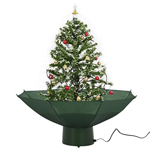 KOIECETA Schneiender Weihnachtsbaum mit Schirmfuß Schneefall Kugeln LED-Lampen Tannenbaum Christbaum Kunstbaum Dekobaum Schnee Grün 75cm KOIECETA Schneiender Weihnachtsbaum mit Schirmfuß Schneefall Kugeln LED-Lampen Tannenbaum Christbaum Kunstbaum Dekobaum Schnee Grün 75cm von KOIECETA