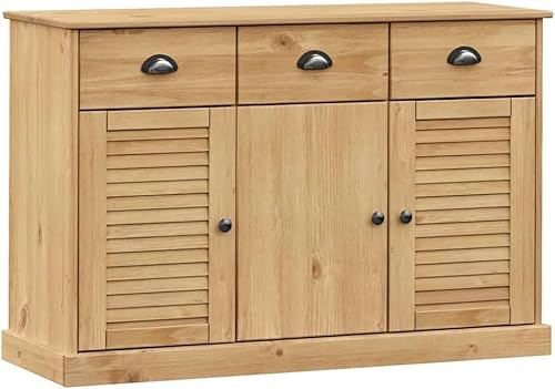 KOIECETA Sideboard mit Schubladen VIGO 113x40x75 cm Massivholz Kiefer Braun von KOIECETA