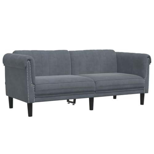 KOIECETA Sofa Polstersofa 2-Sitzer mit Stützbeinen Zweisitzer Loungesofa Designsofa für Wohnzimmer Couch Wohnzimmersofa Dunkelgrau Samt von KOIECETA