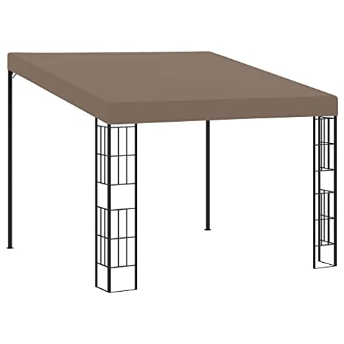 KOIECETA Wand-Pavillon Terrassendach Veranda Garten Terrassenüberdachung PA-Beschichtung Stahlrahmen Stoff (Taupe-3x3 m) von KOIECETA