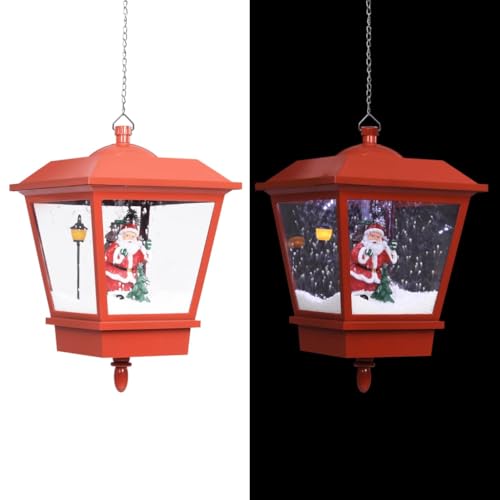 KOIECETA Weihnachts-Hängelampe LED-Licht und Weihnachtsmann Rot 27×27×45 von KOIECETA